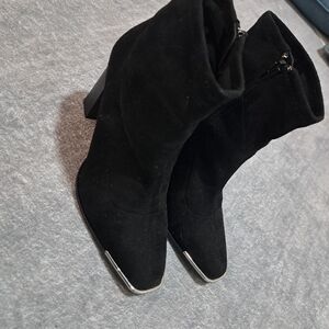 BCBGeneration Black Ankle Boots with Silver Accents